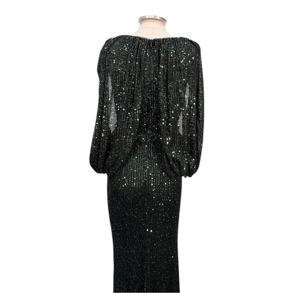 NEW Terani Couture Sequin V neck  Cape Sleeve Long Formal Maxi Gown Size 6 - Picture 9 of 12